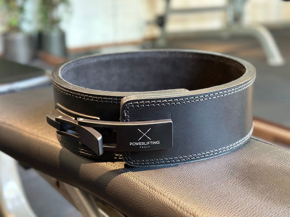 13MM Stealth Black Lever Belt Powerlifting Vault