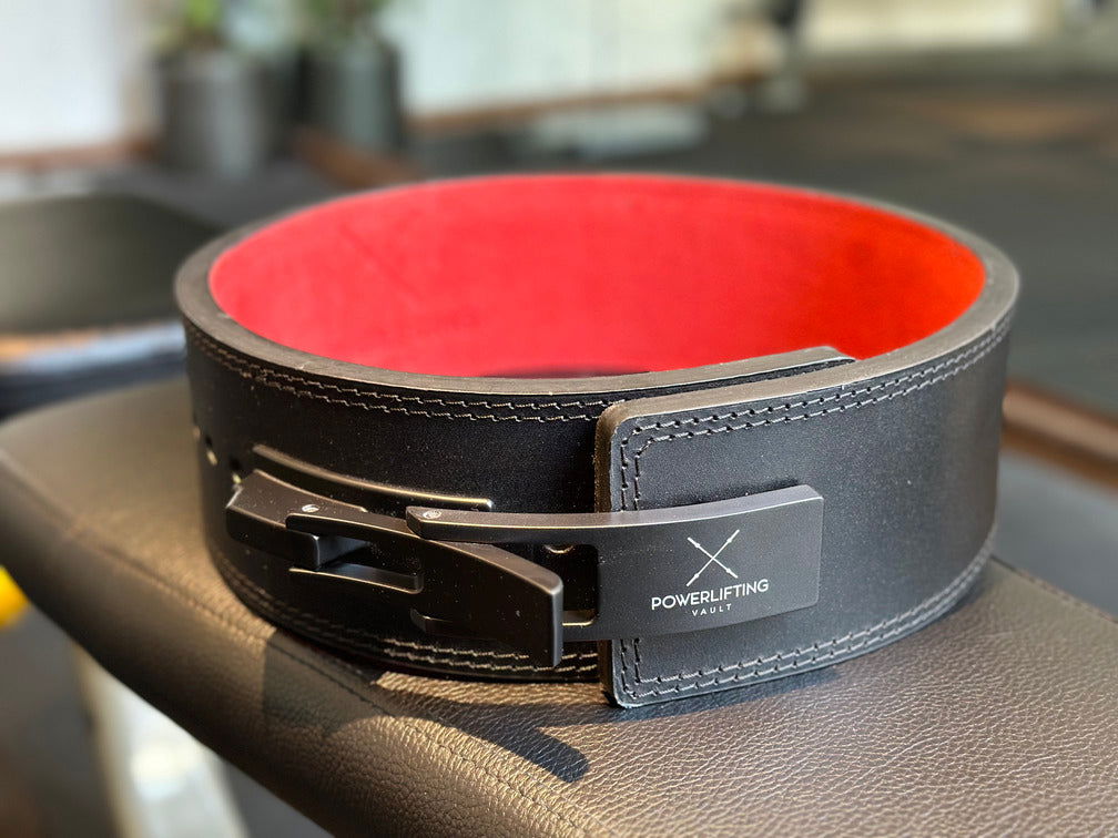 13MM Black & Red Lever Belt [Upgraded Lever] - Powerlifting Vault