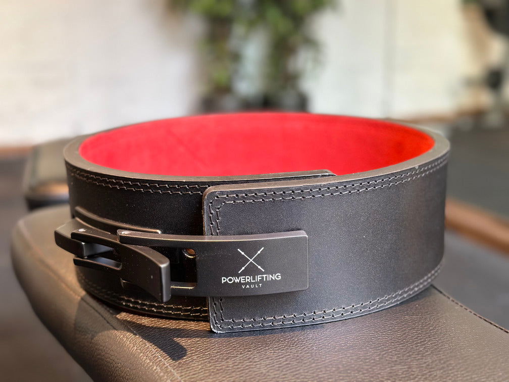 13MM Black & Red Lever Belt [Upgraded Lever] - Powerlifting Vault